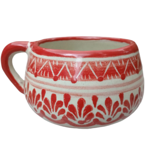 Chocolatera talavera roja auténtica