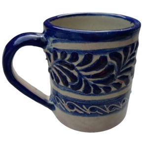 Taza talavera hojas azules auténtica