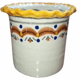 Maceta talavera auténtica olanes y adornos amarillos