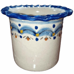 Maceta talavera auténtica olanes y adornos azules