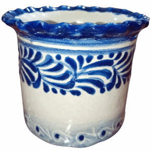 Maceta talavera auténtca olanes hojas azules