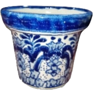 Maceta talavera auténtica barroco azúl