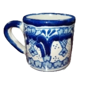 Taza tipo tarro talavera auténtica barroco azúl