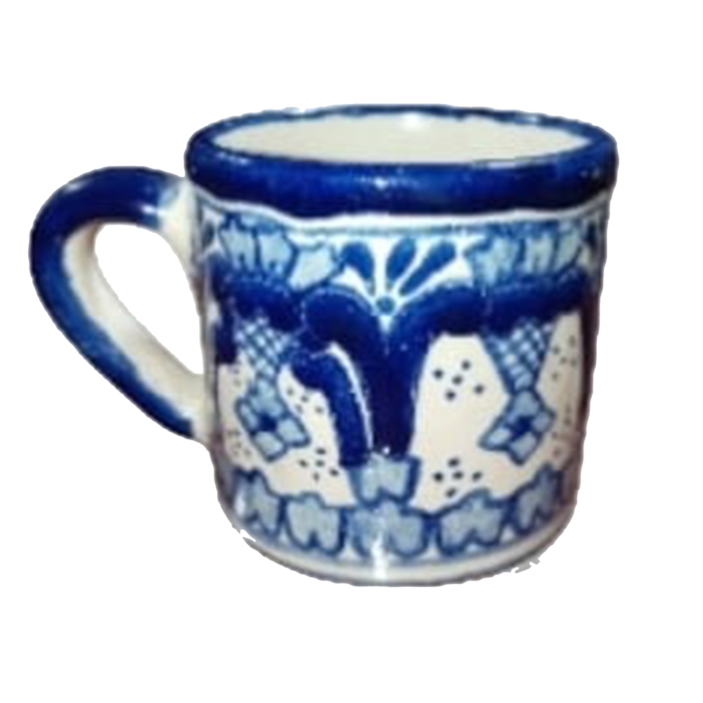 Taza tipo tarro talavera auténtica barroco azúl