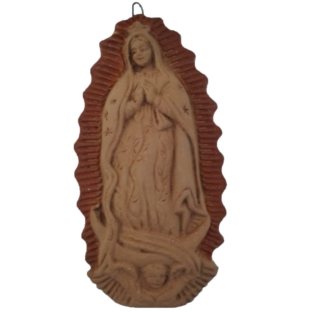 Artesanía de barro chica Virgen de Guadalupe